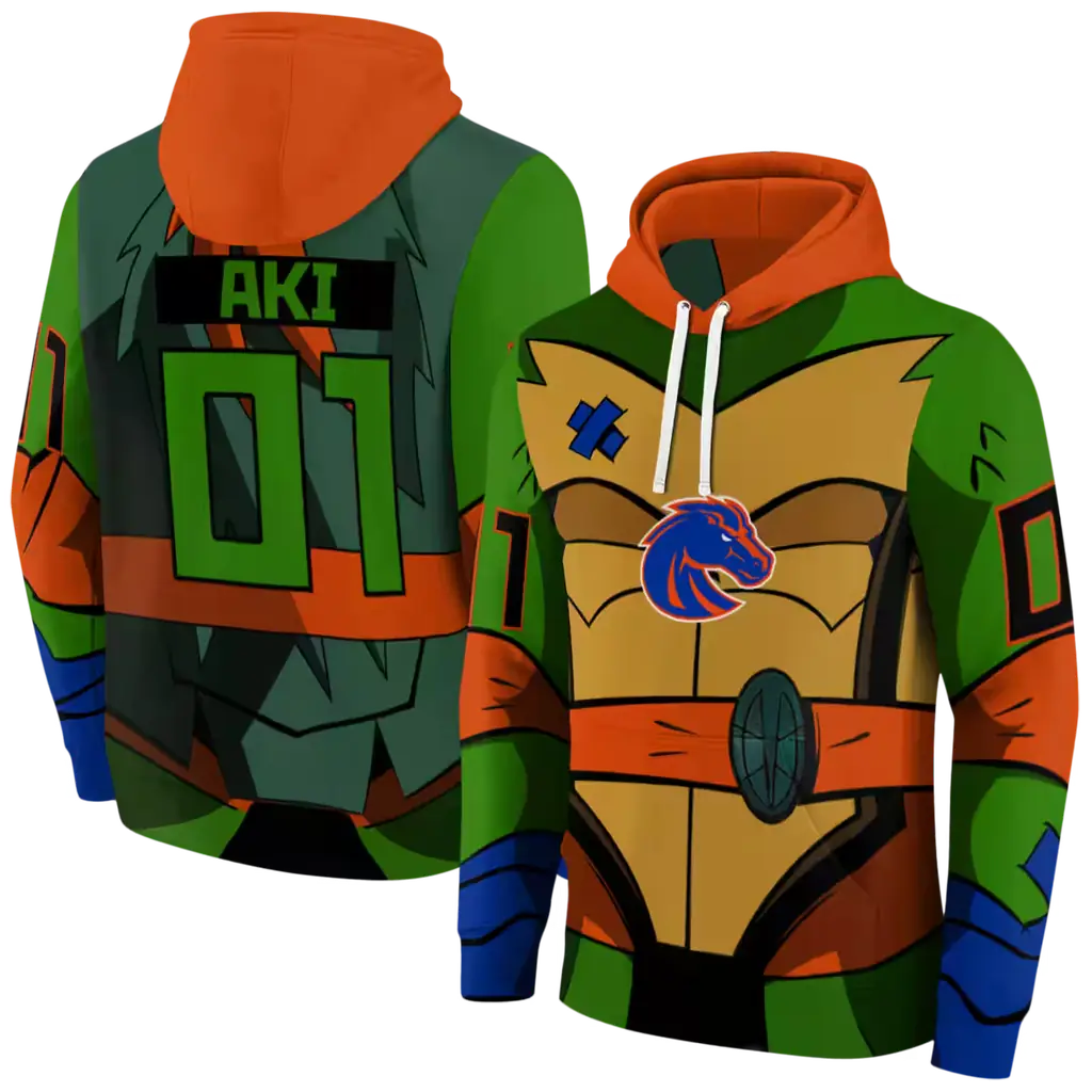 customized boise state broncos superhero armor orange green hoodie fashion forward customized boise state broncos superhero armor orange green hoodie fashion forward