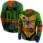 customized boise state broncos superhero armor orange green hoodie best selling