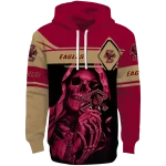 customized boston college eagles grim reaper maroon black hoodie best selling