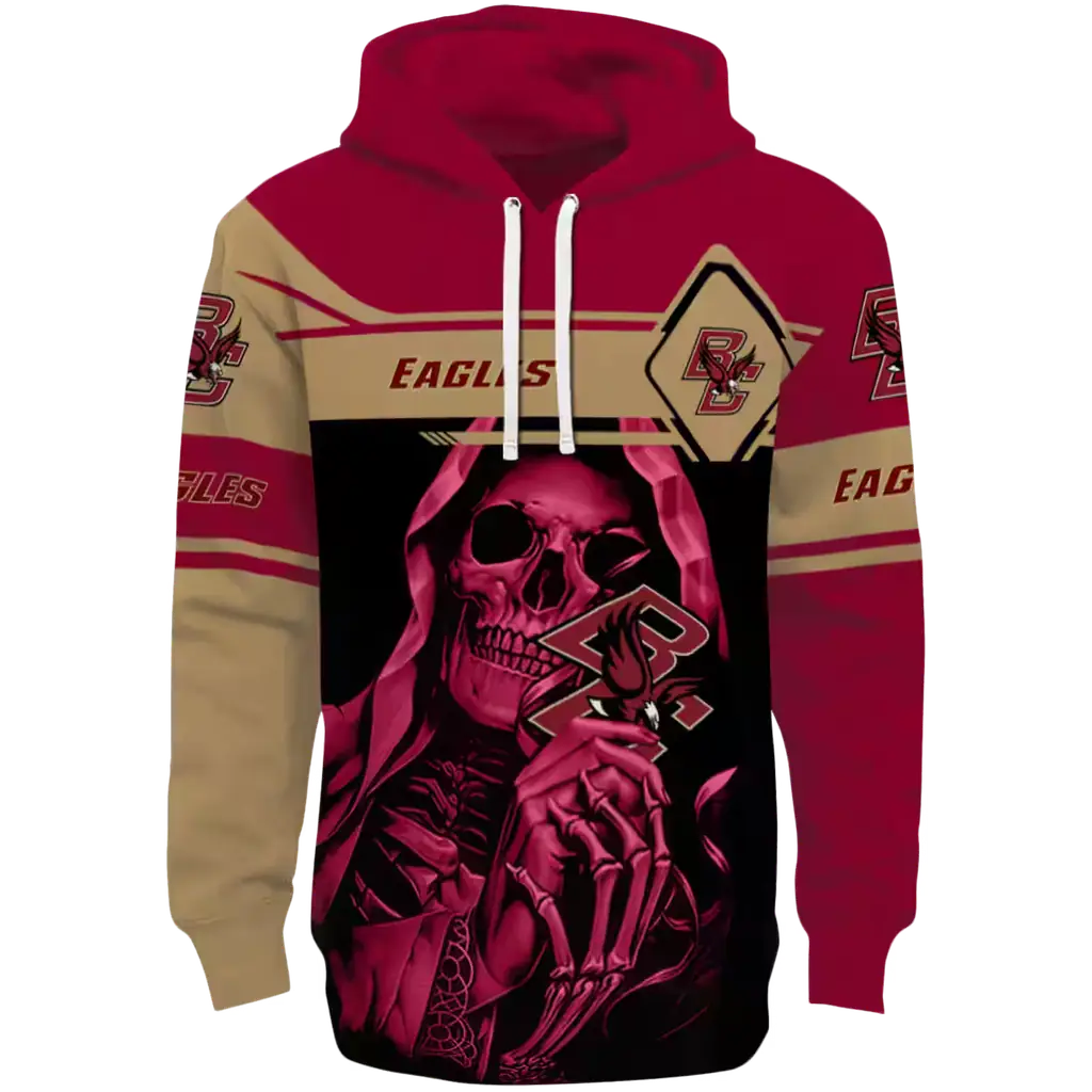 customized boston college eagles grim reaper maroon black hoodie best selling customized boston college eagles grim reaper maroon black hoodie best selling