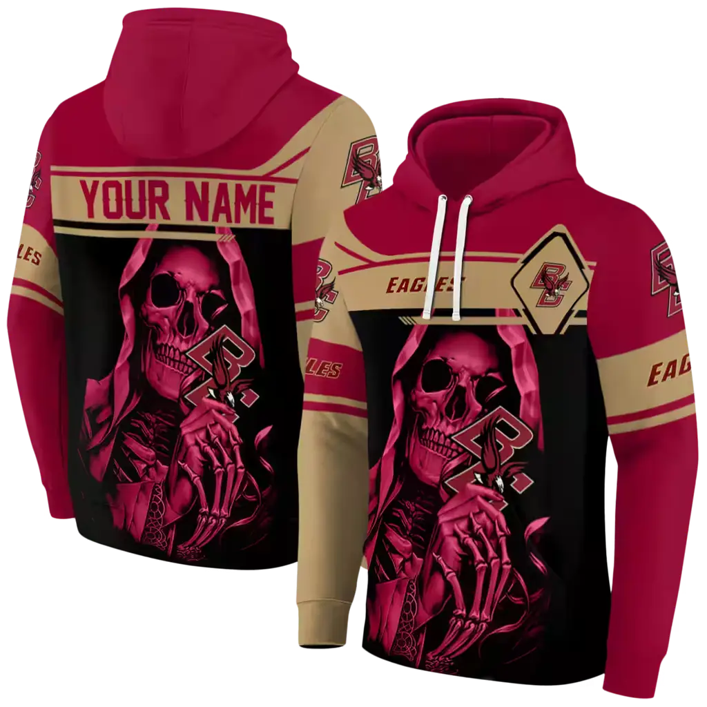 customized boston college eagles grim reaper maroon black hoodie fashion forward customized boston college eagles grim reaper maroon black hoodie fashion forward