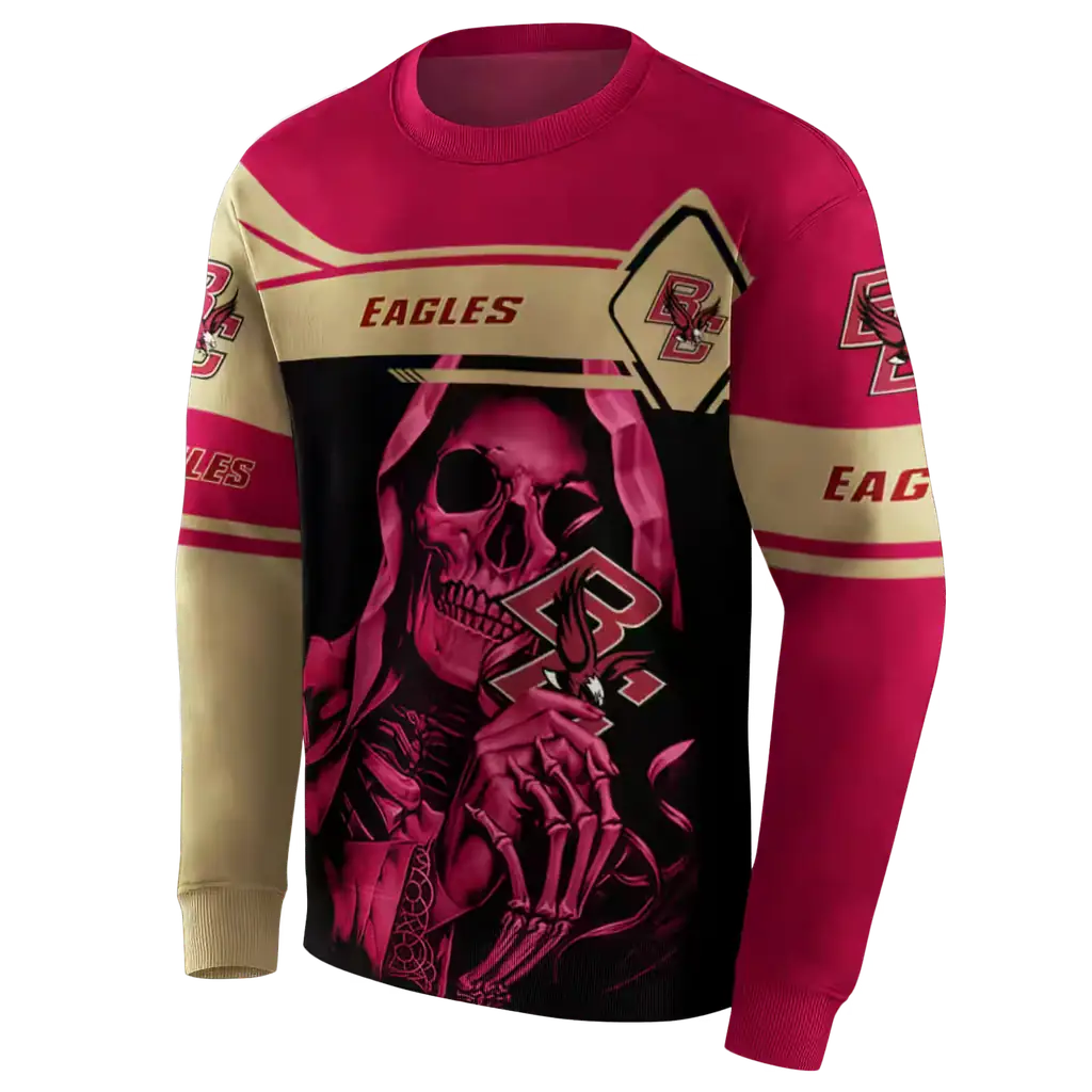 customized boston college eagles grim reaper maroon black hoodie new arrival customized boston college eagles grim reaper maroon black hoodie new arrival