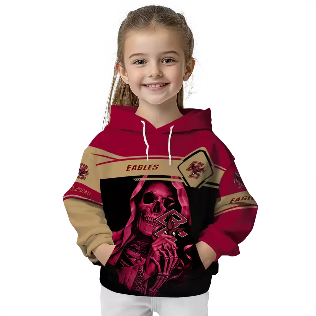 customized boston college eagles grim reaper maroon black hoodie top rated customized boston college eagles grim reaper maroon black hoodie top rated