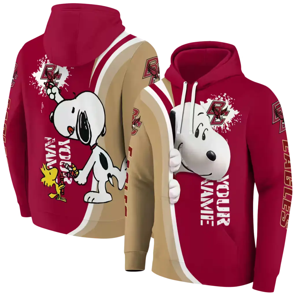 customized boston college eagles peeking snoopy maroon hoodie fashion forward customized boston college eagles peeking snoopy maroon hoodie fashion forward