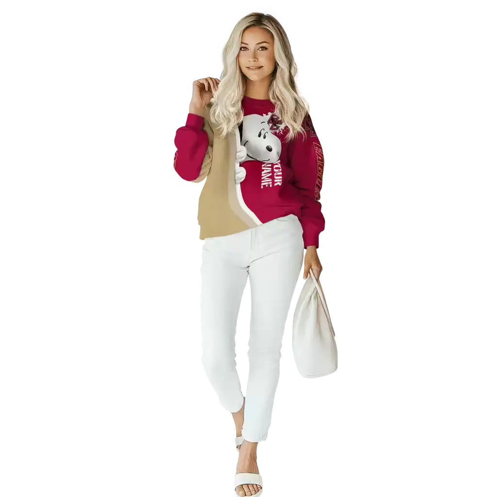 customized boston college eagles peeking snoopy maroon hoodie trendy customized boston college eagles peeking snoopy maroon hoodie trendy