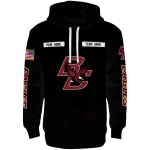 customized boston college eagles punisher skull black hoodie best selling