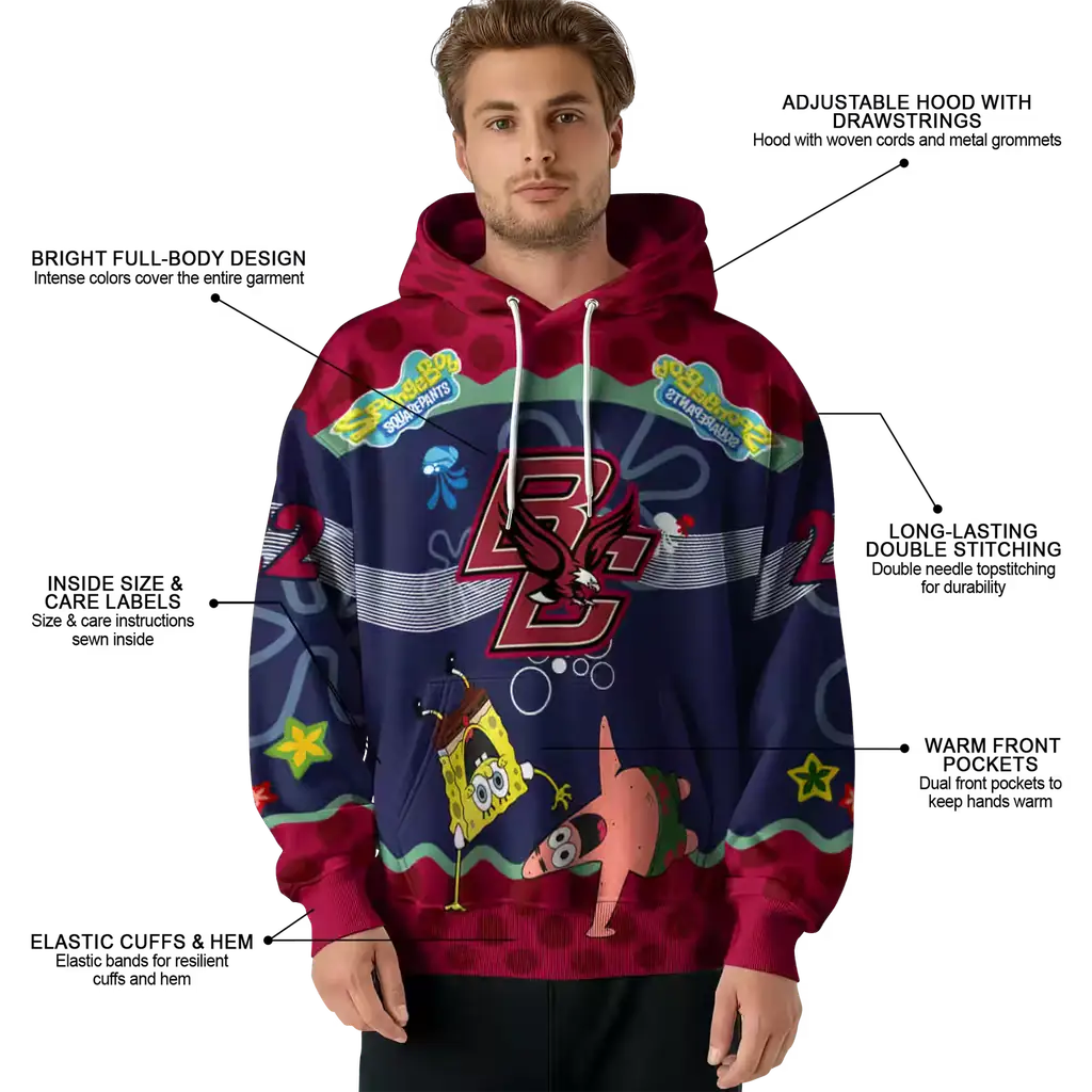 customized boston college eagles spongebob patrick star maroon navy hoodie latest model customized boston college eagles spongebob patrick star maroon navy hoodie latest model