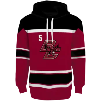 customized boston college eagles striped pattern maroon hoodie best selling