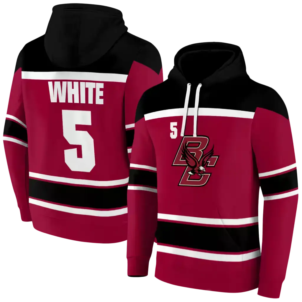 customized boston college eagles striped pattern maroon hoodie fashion forward customized boston college eagles striped pattern maroon hoodie fashion forward