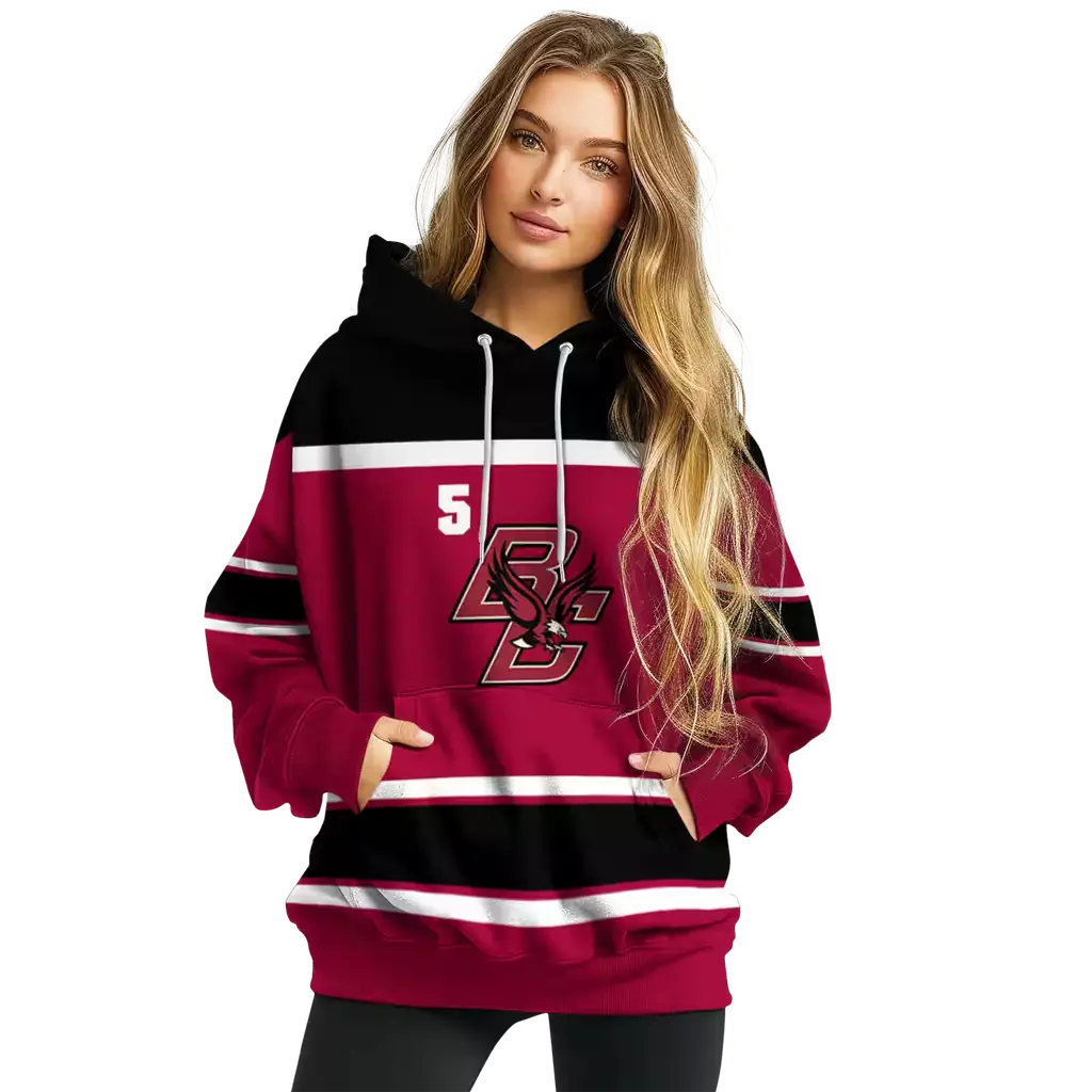 customized boston college eagles striped pattern maroon hoodie high quality customized boston college eagles striped pattern maroon hoodie high quality