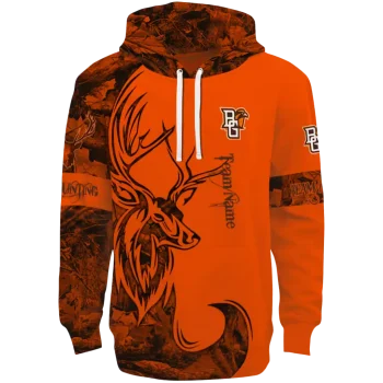 customized bowling green falcons deer silhouette orange hoodie best selling