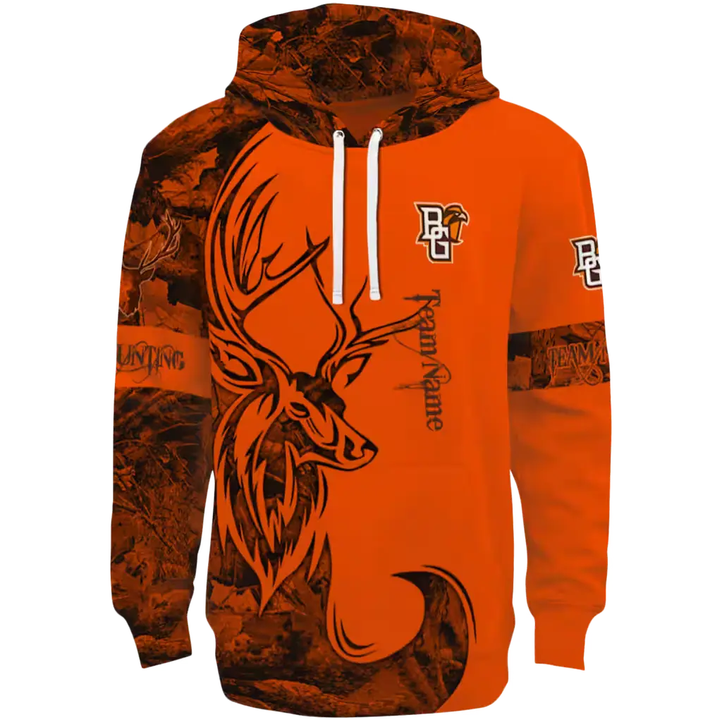 customized bowling green falcons deer silhouette orange hoodie best selling customized bowling green falcons deer silhouette orange hoodie best selling