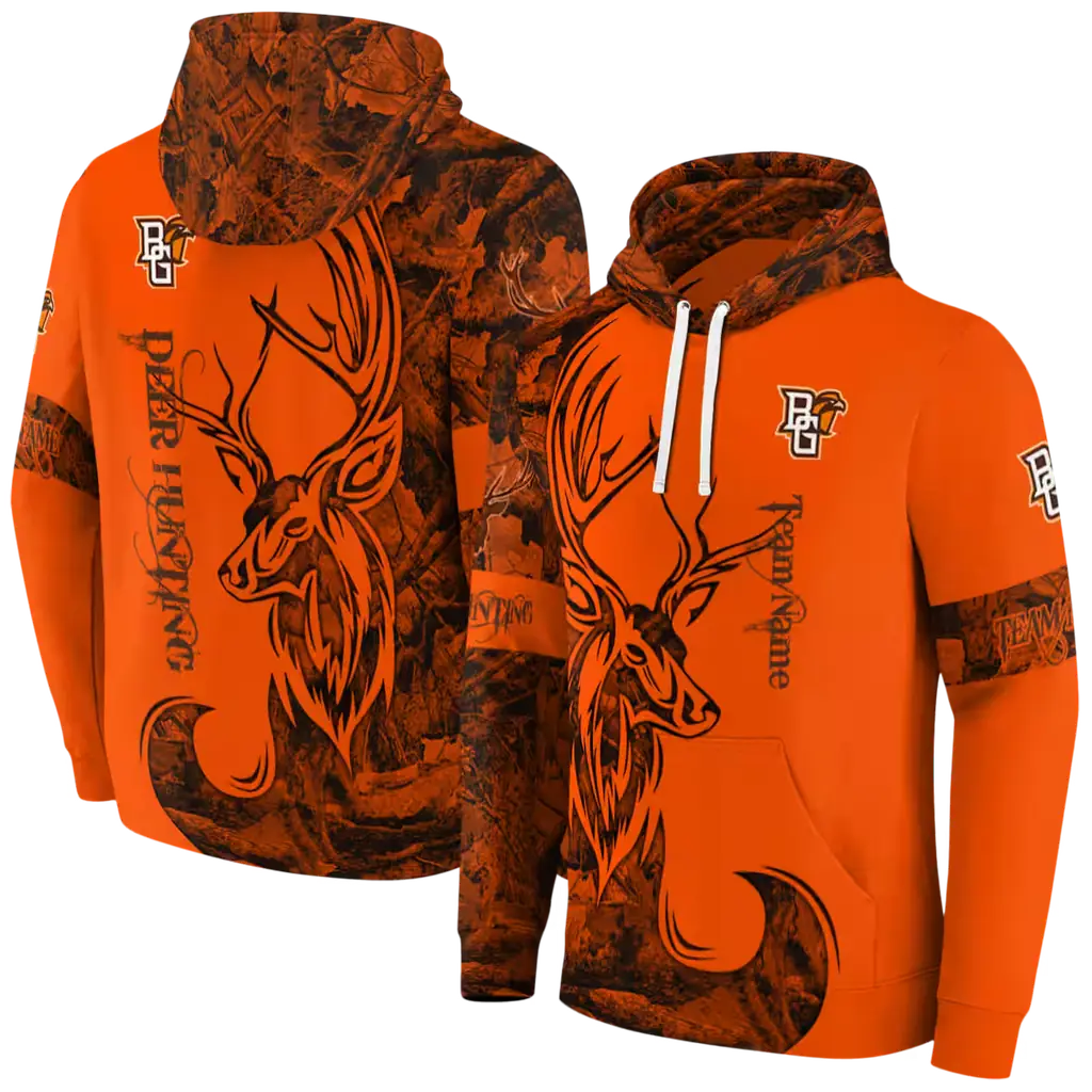 customized bowling green falcons deer silhouette orange hoodie fashion forward customized bowling green falcons deer silhouette orange hoodie fashion forward