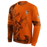 customized bowling green falcons deer silhouette orange hoodie best selling