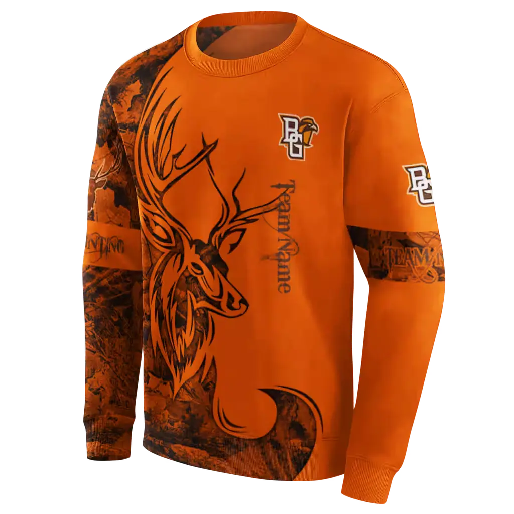 customized bowling green falcons deer silhouette orange hoodie new arrival customized bowling green falcons deer silhouette orange hoodie new arrival