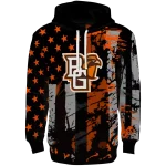 customized bowling green falcons distressed flag orange black hoodie best selling