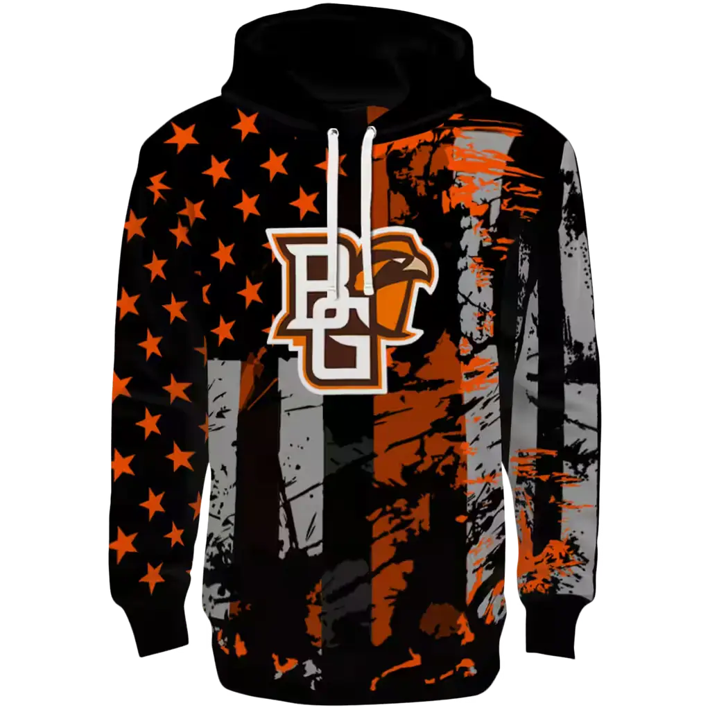 customized bowling green falcons distressed flag orange black hoodie best selling customized bowling green falcons distressed flag orange black hoodie best selling