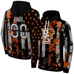 customized bowling green falcons distressed flag orange black hoodie best selling