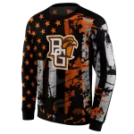 customized bowling green falcons distressed flag orange black hoodie best selling