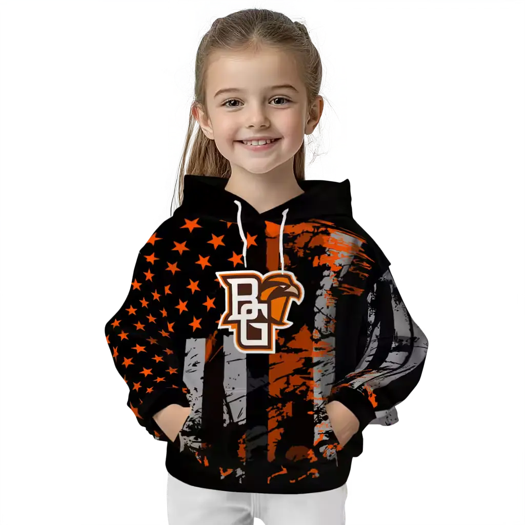 customized bowling green falcons distressed flag orange black hoodie top rated customized bowling green falcons distressed flag orange black hoodie top rated