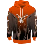 customized bowling green falcons flame design orange hoodie best selling