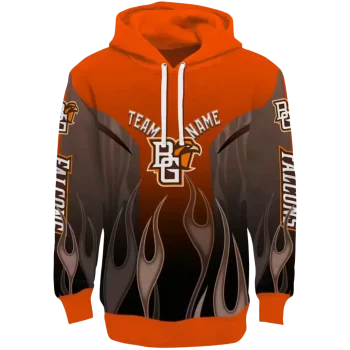 customized bowling green falcons flame design orange hoodie best selling