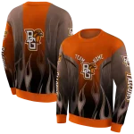 customized bowling green falcons flame design orange hoodie best selling