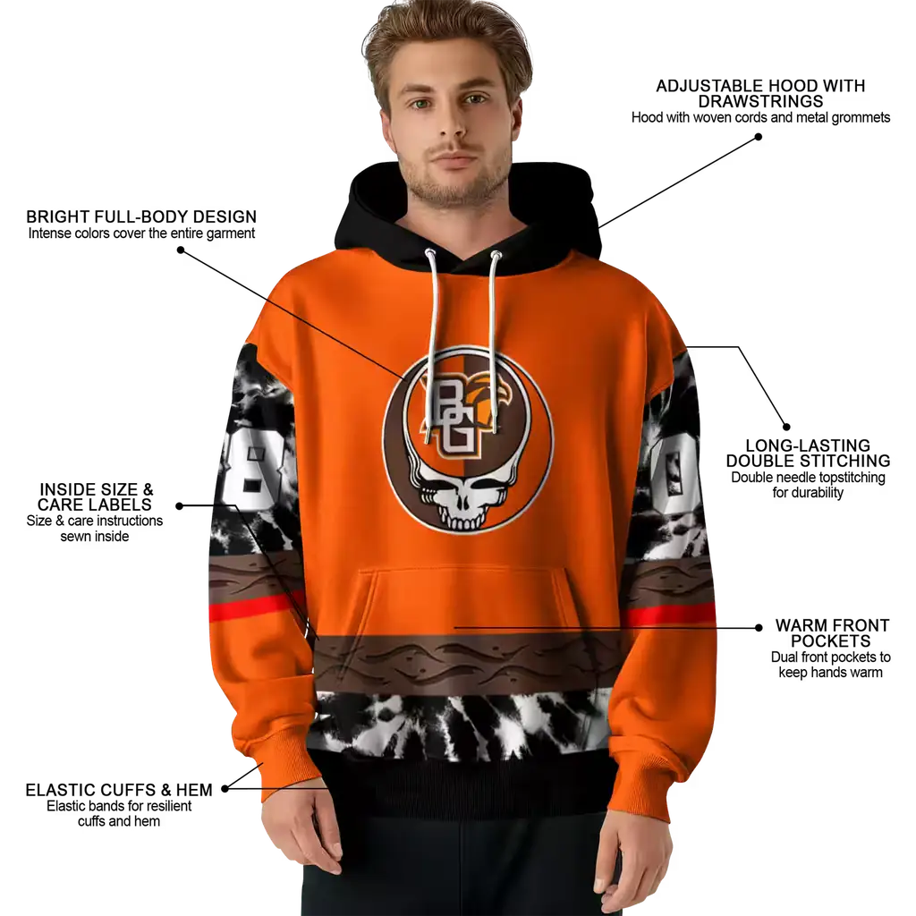 customized bowling green falcons grateful vibes orange hoodie latest model customized bowling green falcons grateful vibes orange hoodie latest model