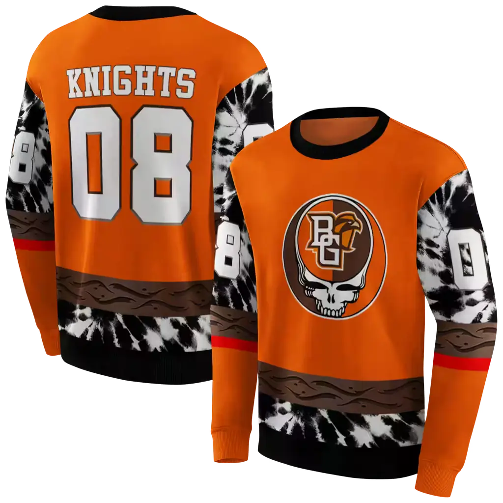 customized bowling green falcons grateful vibes orange hoodie premium grade customized bowling green falcons grateful vibes orange hoodie premium grade