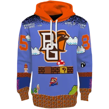 customized bowling green falcons mario blue black hoodie best selling