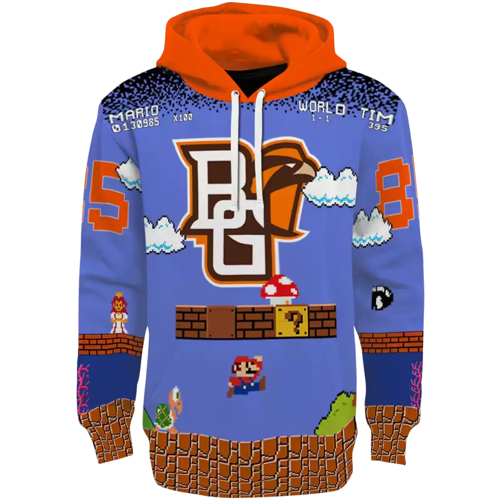 customized bowling green falcons mario blue black hoodie best selling customized bowling green falcons mario blue black hoodie best selling