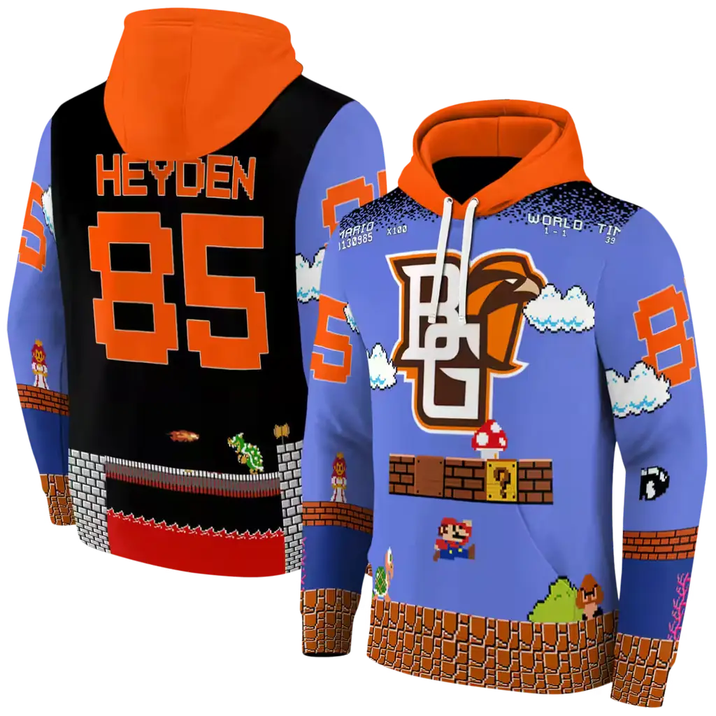 customized bowling green falcons mario blue black hoodie fashion forward customized bowling green falcons mario blue black hoodie fashion forward