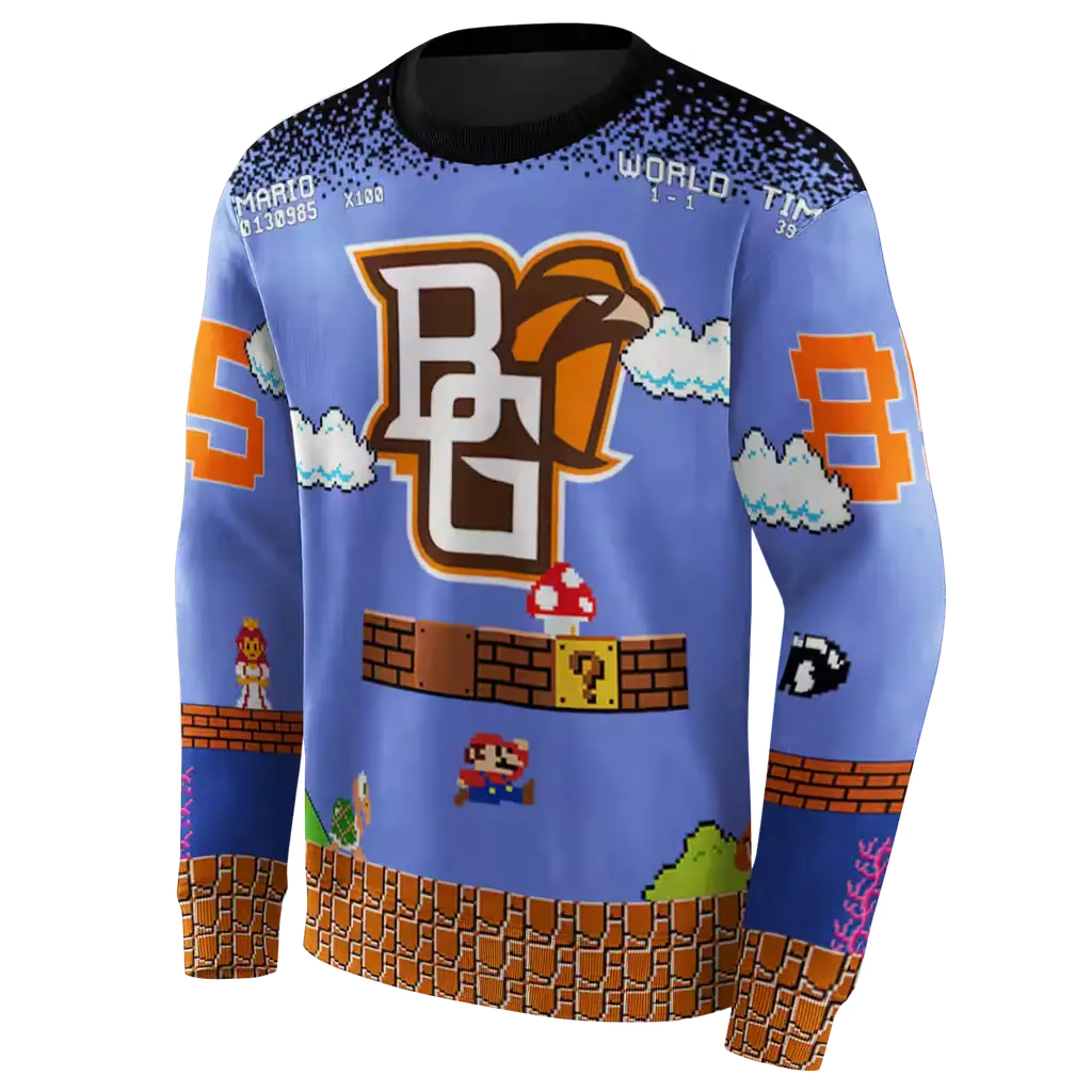 customized bowling green falcons mario blue black hoodie new arrival customized bowling green falcons mario blue black hoodie new arrival