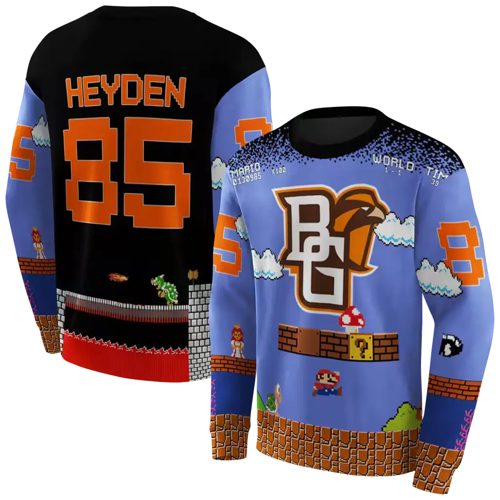 customized bowling green falcons mario blue black hoodie premium grade customized bowling green falcons mario blue black hoodie premium grade