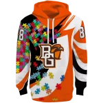 customized bowling green falcons puzzle pieces orange hoodie best selling