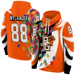 customized bowling green falcons puzzle pieces orange hoodie best selling