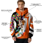 customized bowling green falcons puzzle pieces orange hoodie best selling