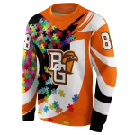 customized bowling green falcons puzzle pieces orange hoodie best selling