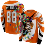 customized bowling green falcons puzzle pieces orange hoodie best selling