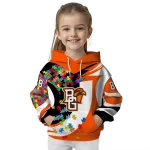 customized bowling green falcons puzzle pieces orange hoodie best selling