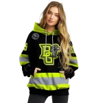 customized bowling green falcons safety motif black neon green hoodie best selling