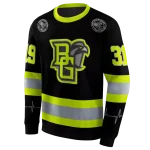 customized bowling green falcons safety motif black neon green hoodie best selling