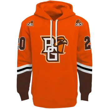customized bowling green falcons striped sleeves orange hoodie best selling