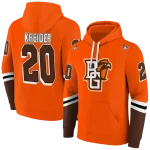 customized bowling green falcons striped sleeves orange hoodie best selling