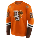 customized bowling green falcons striped sleeves orange hoodie best selling