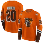customized bowling green falcons striped sleeves orange hoodie best selling