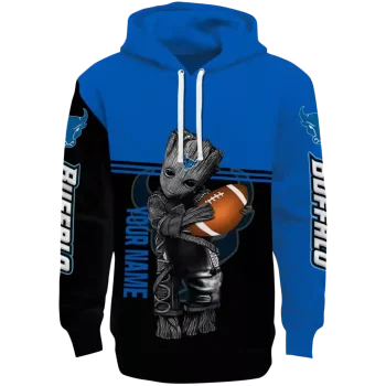 customized buffalo bulls baby groot royal blue black hoodie best selling