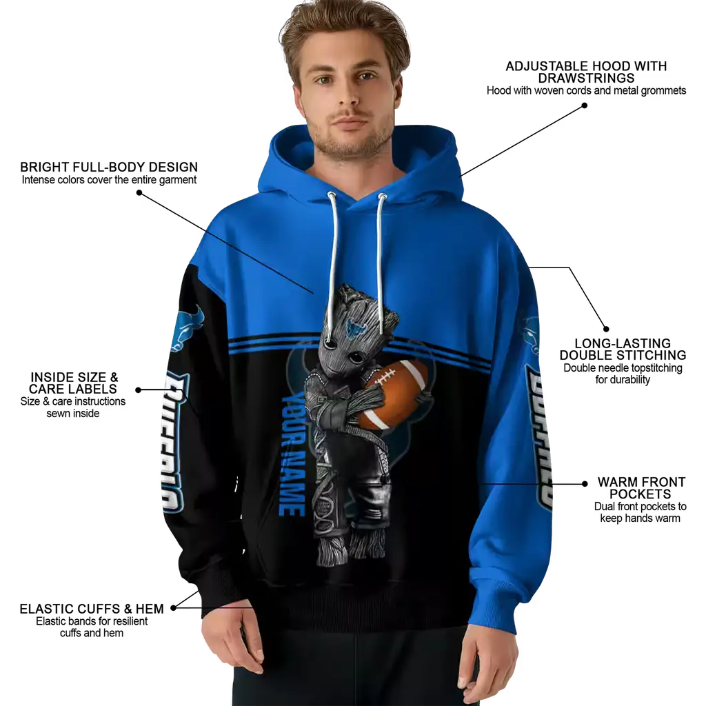 customized buffalo bulls baby groot royal blue black hoodie latest model customized buffalo bulls baby groot royal blue black hoodie latest model