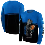 customized buffalo bulls baby groot royal blue black hoodie best selling