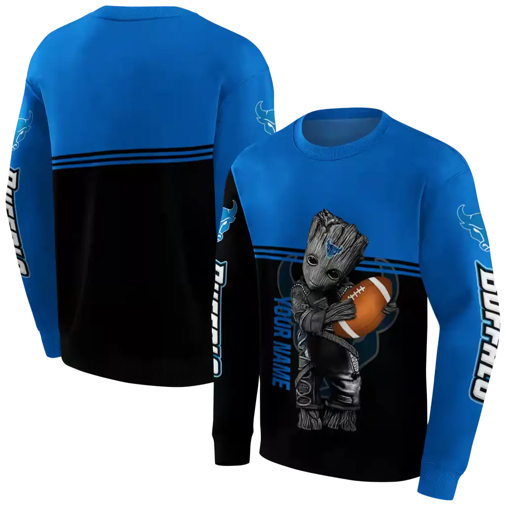 customized buffalo bulls baby groot royal blue black hoodie premium grade customized buffalo bulls baby groot royal blue black hoodie premium grade